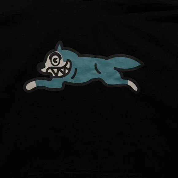 ICECREAM Black and grey with light blue fox hoodie MEN SIZE L - Picture 3 of 5